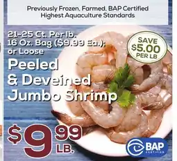 DeCicco & Sons Peeled & Deveined Jumbo Shrimp offer