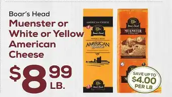 DeCicco & Sons Boar's Head Muenster or White or Yellow American Cheese offer