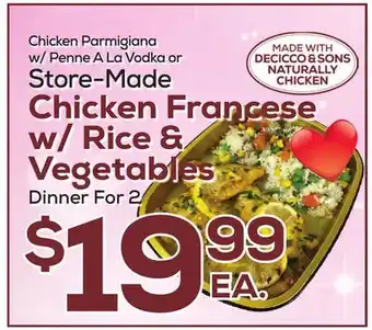 DeCicco & Sons Chicken Francese w/Rice & Vegetables offer