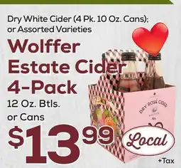 DeCicco & Sons Wolffer Estate Cider 4-Pack 12 Oz. Btls. or Cans offer