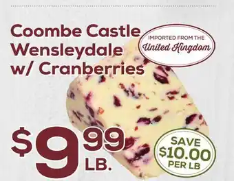 DeCicco & Sons Coombe Castle Wensleydale w/Cranberries offer
