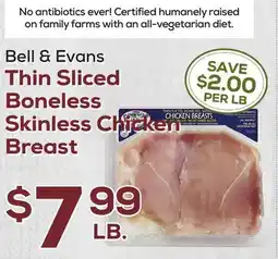 DeCicco & Sons Bell & Evans Thin Sliced Boneless Skinless Chicken Breast offer