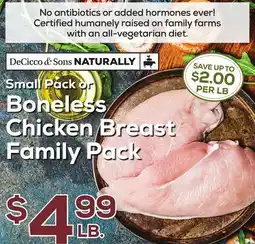 DeCicco & Sons Boneless Chicken Breast Family Pack offer