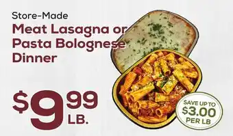 DeCicco & Sons Meat Lasagna or Pasta Bolognese Dinner offer