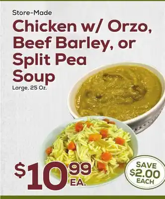 DeCicco & Sons Chicken w/Orzo, Beef Barley, or Split Pea Soup offer