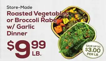 DeCicco & Sons Store-Made Roasted Vegetables or Broccoli Rabe w/ Garlic Dinner offer