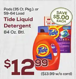 DeCicco & Sons Tide Liquid Detergent, 84 Oz. Btl offer