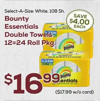 DeCicco & Sons Bounty Essentials Double Towels 12=24 Roll Pkg offer