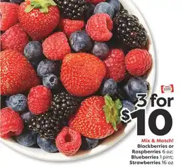 Weis Markets Blackberries or Raspberries 6 oz Blueberries 1 pint Strawberries 16 oz offer