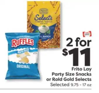 Weis Markets Frito Lay Party Size Snacks or Rold Gold Selects offer