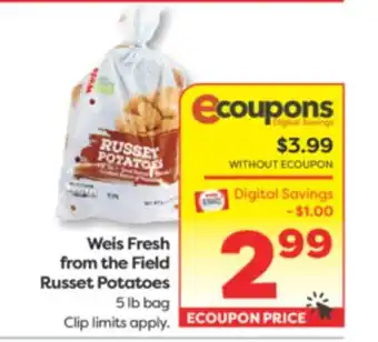 Weis Markets Weis Fresh from the Field Russet Potatoes offer