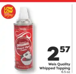 Weis Markets Weis Quality Whipped Topping offer