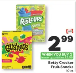 Weis Markets Betty Crocker Fruit Snacks offer