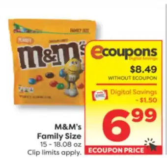 Weis Markets M & M's Family Size offer