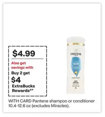 CVS Pantene shampoo or conditioner 10.4-12.6 oz offer