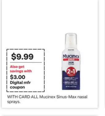 CVS ALL Mucinex Sinus-Max nasal sprays offer