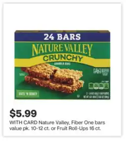 CVS Nature Valley, Fiber One bars value pk. 10-12 ct. or Fruit Roll-Ups 16 ct offer