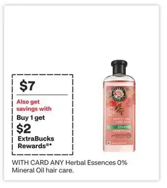 CVS ANY Herbal Essences 0% Mineral Oil hair care offer