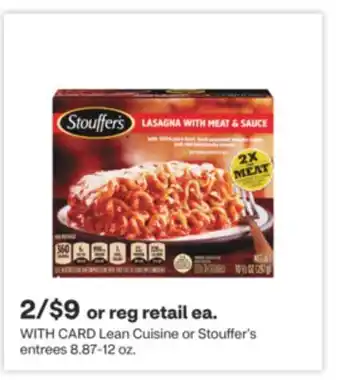 CVS Lean Cuisine or Stouffer's entrees 8.87-12 oz offer