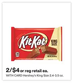 CVS Hershey's King Size 2.4-3.5 oz offer