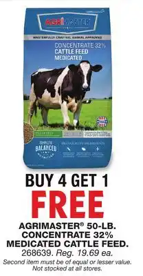 Blain's Farm & Fleet AGRIMASTER 50-LB. CONCENTRATE 32% MEDI CATED CATTLE FEED offer