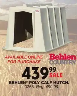 Blain's Farm & Fleet BEHLEN POLY CALF HUTCH offer