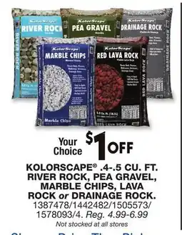 Blain's Farm & Fleet KOLORSCAPE .4-.5 CU. FT. RIVER ROCK, PEA GRAVEL, MARBLE CHIPS, LAVA ROCK or DRAINAGE ROCK offer