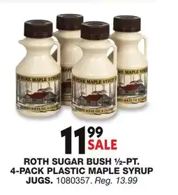 Blain's Farm & Fleet ROTH SUGAR BUSH ½-PT. 4-PACK PLASTIC MAPLE SYRUP JUGS offer