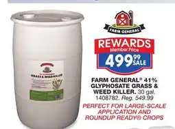 Blain's Farm & Fleet FARM GENERAL 41% GLYPHOSATE GRASS & WEED KILLER offer