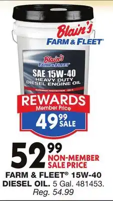 Blain's Farm & Fleet FARM & FLEET 15W-40 DIESEL OIL offer