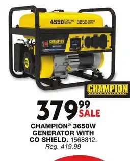 Blain's Farm & Fleet CHAMPION 3650W GENERATOR WITH CO SHIELD offer