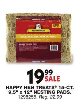 Blain's Farm & Fleet HAPPY HEN TREATS 15-CT. 9.5 x 12 NESTING PADS offer