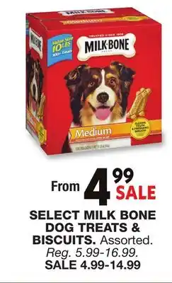 Blain's Farm & Fleet SELECT MILK BONE DOG TREATS & BISCUITS offer