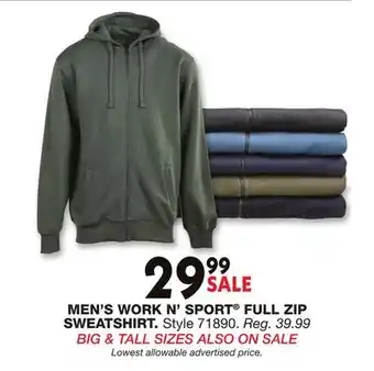 Blain's Farm & Fleet MEN'S WORK N' SPORT FULL ZIP SWEATSHIRT offer