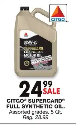 Blain's Farm & Fleet CITGO SUPERGARD FULL SYNTHETIC OIL offer