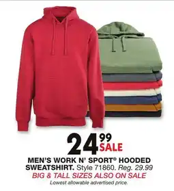 Blain's Farm & Fleet MEN'S WORK N' SPORT HOODED SWEATSHIRT offer