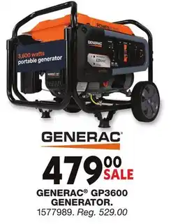 Blain's Farm & Fleet GENERAC GP3600 GENERATOR offer