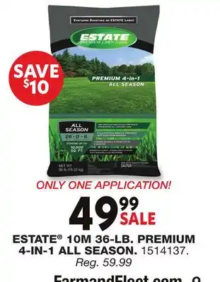 Blain's Farm & Fleet ESTATE 10M 36-LB. PREMIUM 4-IN-1 ALL SEASON offer