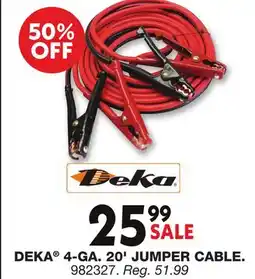 Blain's Farm & Fleet DEKA 4-GA. 20' JUMPER CABLE offer