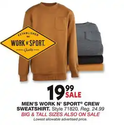 Blain's Farm & Fleet MEN'S WORK N' SPORT CREW SWEATSHIRT offer