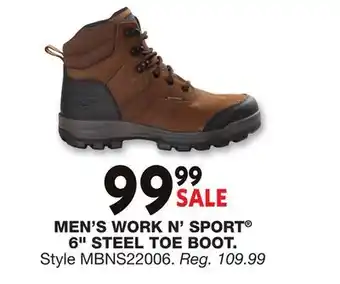 Blain's Farm & Fleet MEN'S WORK N' SPORT 6 STEEL TOE BOOT offer