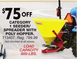 Blain's Farm & Fleet CATEGORY 1 SEEDER/ SPREADER WITH POLY HOPPER offer