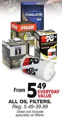 Blain's Farm & Fleet ALL OIL FILTERS offer