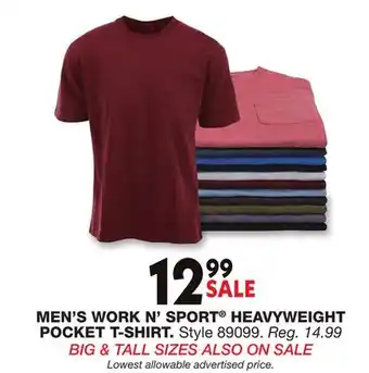 Blain's Farm & Fleet MEN'S WORK N' SPORT HEAVYWEIGHT POCKET T-SHIRT offer