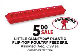 Blain's Farm & Fleet SALE LITTLE GIANT 20 PLASTIC FLIP-TOP POULTRY FEEDERS offer