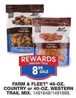 Blain's Farm & Fleet FARM & FLEET 48-OZ. COUNTRY or 40-OZ. WESTERN TRAIL MIX offer