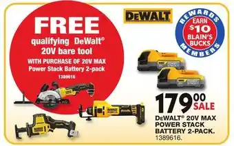 Blain's Farm & Fleet DEWALT 20V MAX POWER STACK BATTERY 2-PACK offer