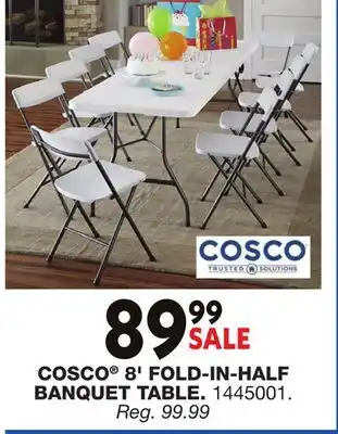 Blain's Farm & Fleet COSCO 8' FOLD-IN-HALF BANQUET TABLE offer