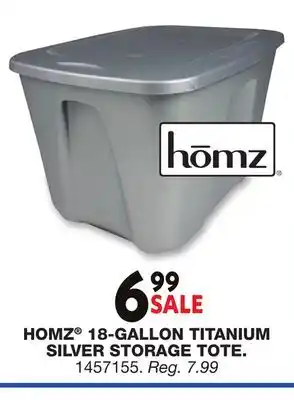 Blain's Farm & Fleet HOMZ 18-GALLON TITANIUM SILVER STORAGE TOTE offer