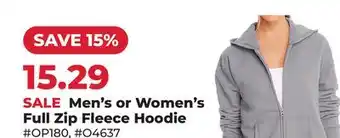 Runnings Men's or Women's Full Zip Fleece Hoodie offer